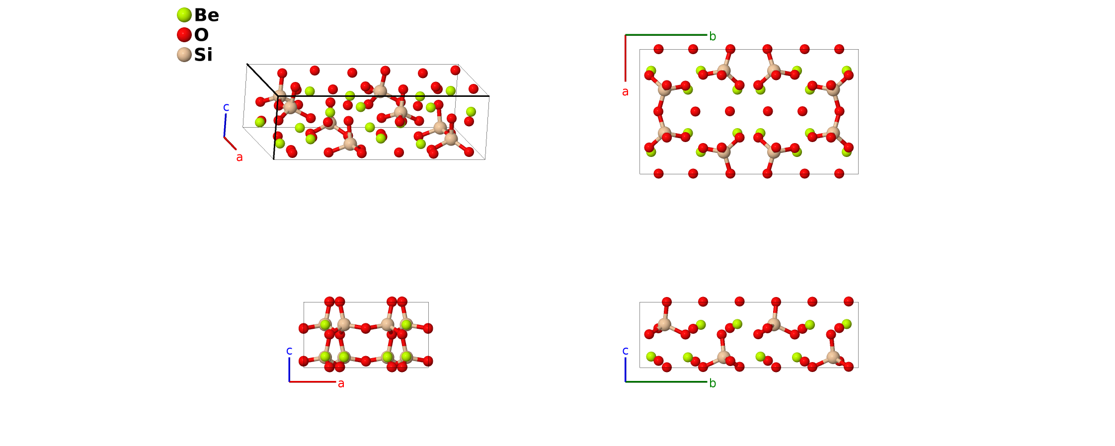 Bertrandite (Be$_{4}$Si$_{2}$O$_{7}$(OH)$_{2}$, $S4_{6}$) Structure ...