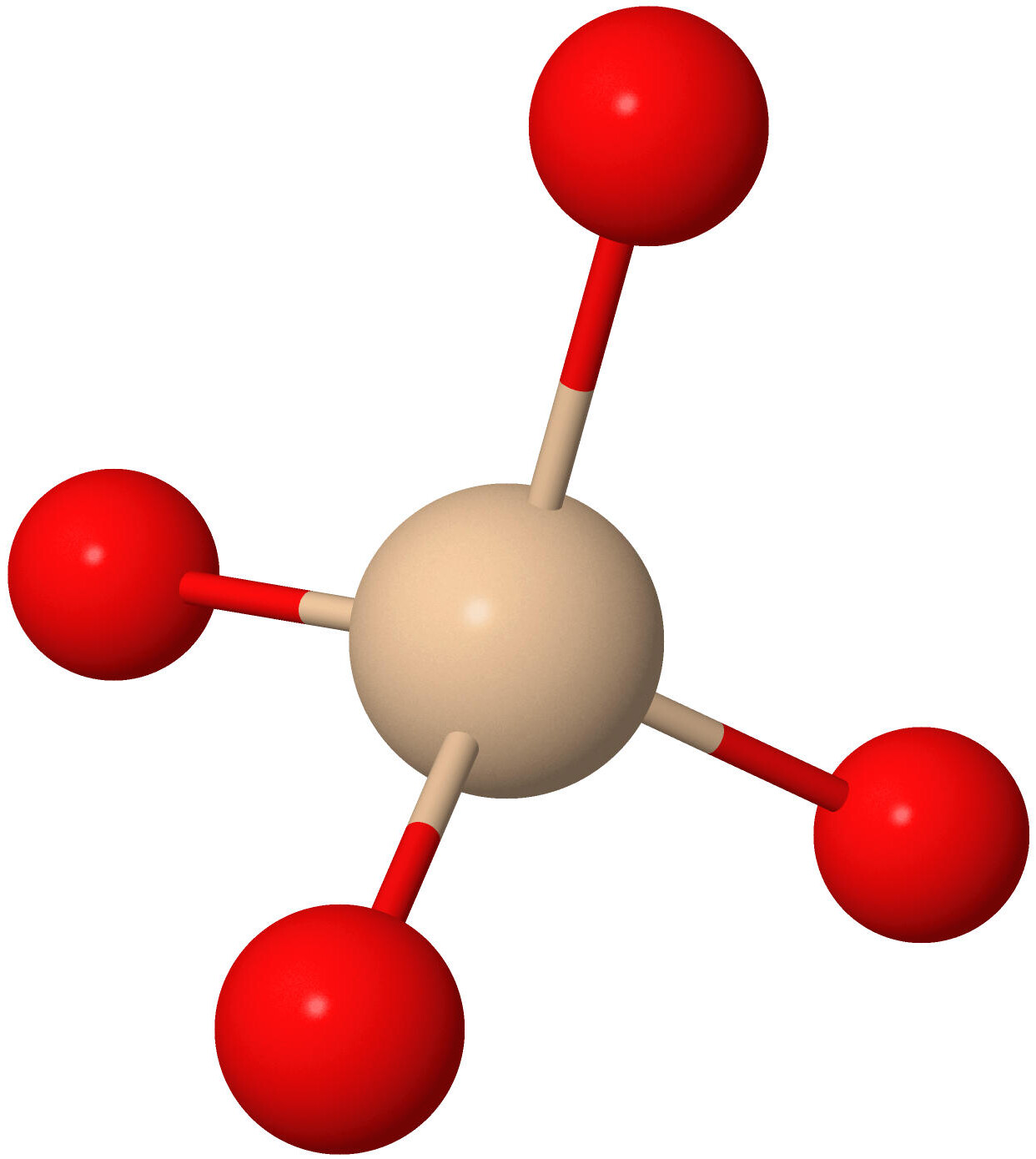 Regular SiO2 tetrahedron
					     from beta-cristobalite